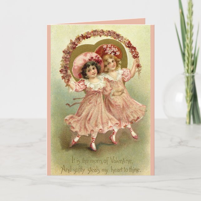 Filles avec fleurs - Carte postale Victorienne Val (Devant)