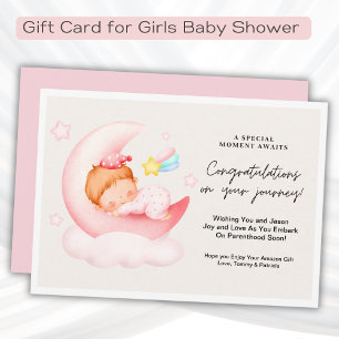 Filles Baby shower Félicitations Carte Cadeau
