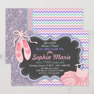 Filles Ballerina Invitation de fête d'anniversaire