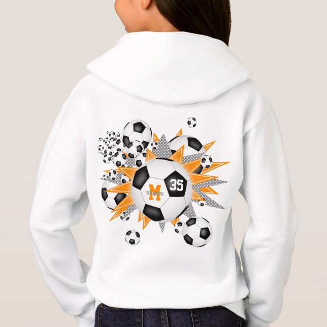 filles ballon de football souffle avec orange gris (Dos)
