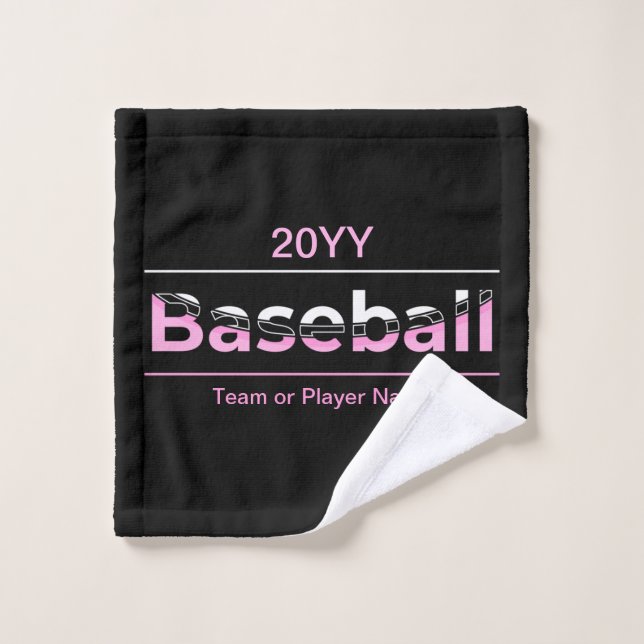 Filles Baseball - Typographie Géométrique Rose (Gant de toilette)