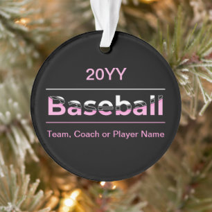 Filles Baseball - Typographie Géométrique Rose