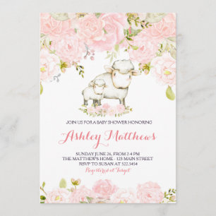 Filles Bébé Feu renard Shower Invitations