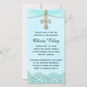 Filles Bleues Lumière Baptême Christening Invitati