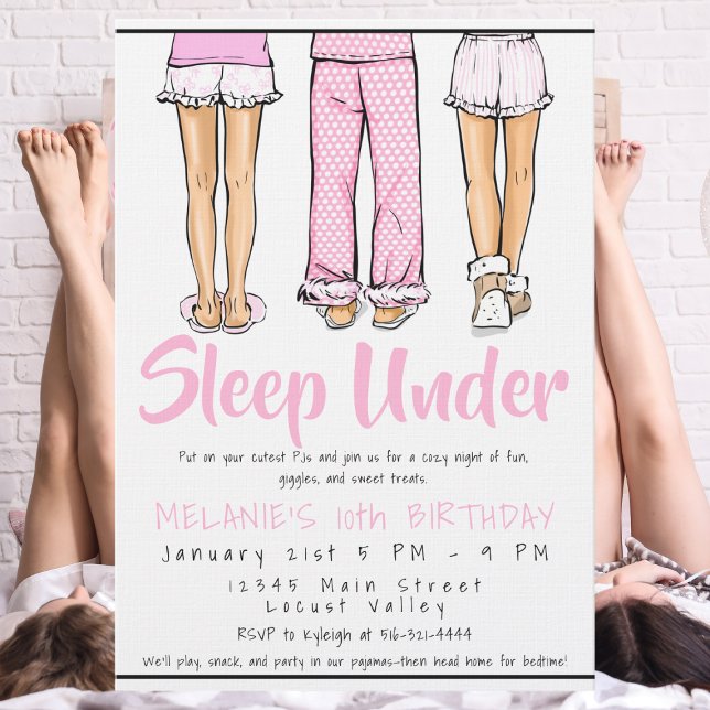 Filles branchées Invitation Pyjama Party sans nuit (Créateur téléchargé)