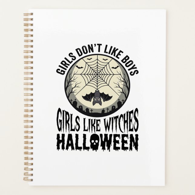 Filles comme sorcières Halloween Design Vector Vin (Devant)