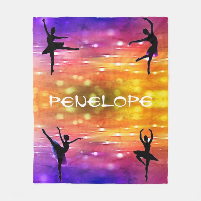 Filles Danse Couverture en polaire multicolore (Devant)