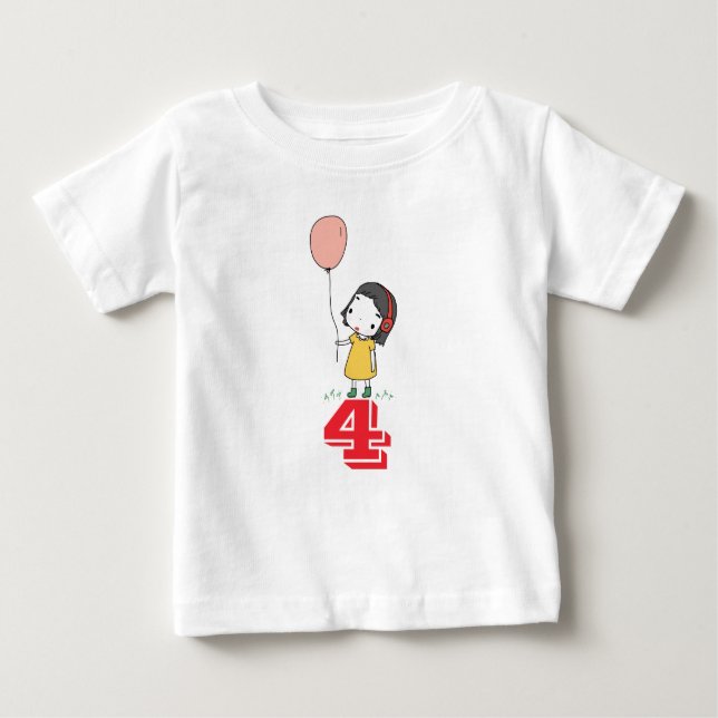 FILLES DE 4 ANS (QUATRE) T-SHIRTS (Devant)