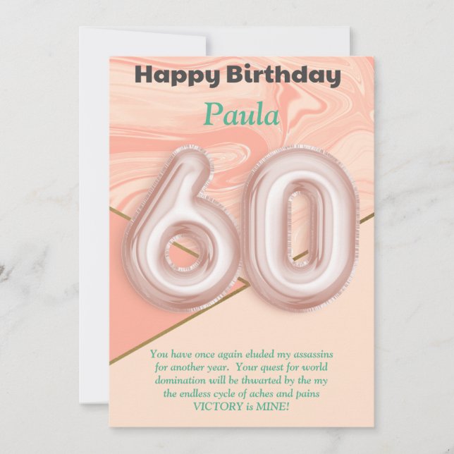Filles de 60 ans Bonne carte d'anniversaire (Devant)
