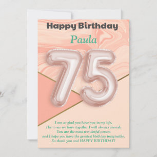 Filles de 75 ans Bonne carte d'anniversaire