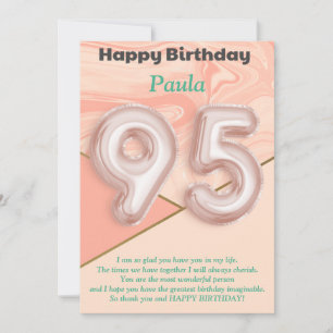 Filles de 95 ans Bonne carte d'anniversaire