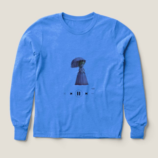 Filles de chemise bleue poupée conçue (Motif recto)