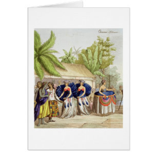 Filles de danse polynésiennes, gravées par A.