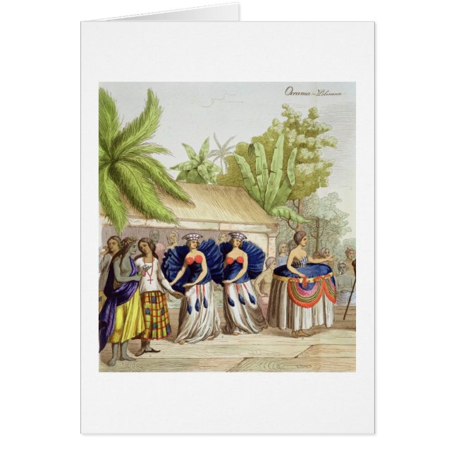 Filles de danse polynésiennes, gravées par A. (Devant)