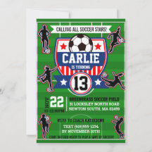 Filles de football Terrain de football Invitation 
