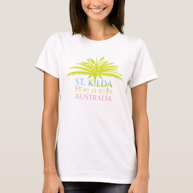 Filles de T-shirt de plage de St.Kilda (Devant)