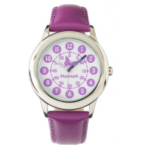 Filles d'enfants pourpres et montre-bracelet
