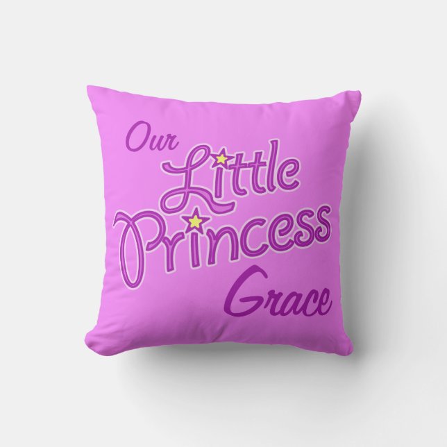 Filles étoile violette princesse nom et coussin ph (Recto)