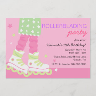 Filles faisant du roller des invitations de fête