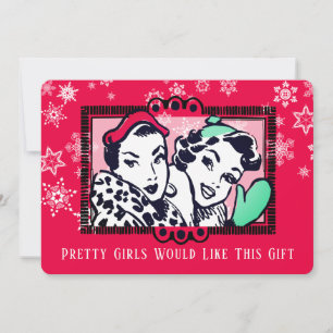 Filles fait main tricot crochet carte de Noël