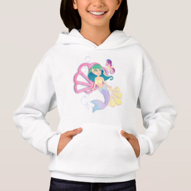 Filles Fille Sirène Sweat - shirt à capuche Jeune  (Devant)