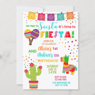Filles frères et soeurs Fiesta invitation d'invita