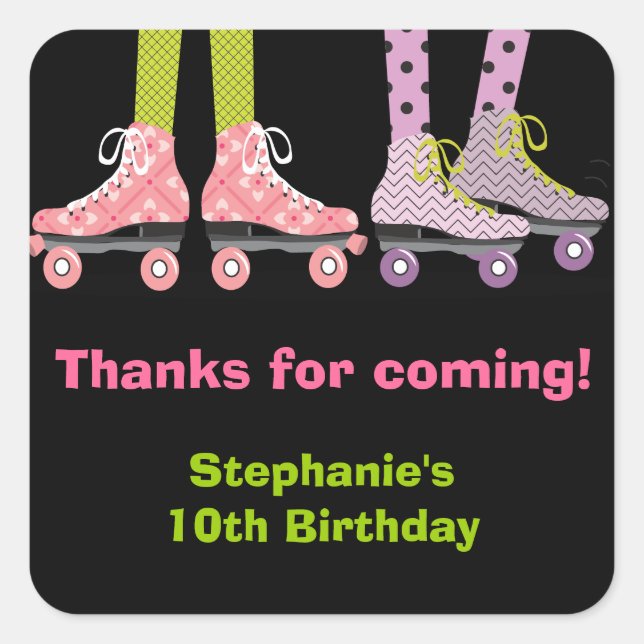 Filles funky Roller Skating Faver Stickers (Devant)