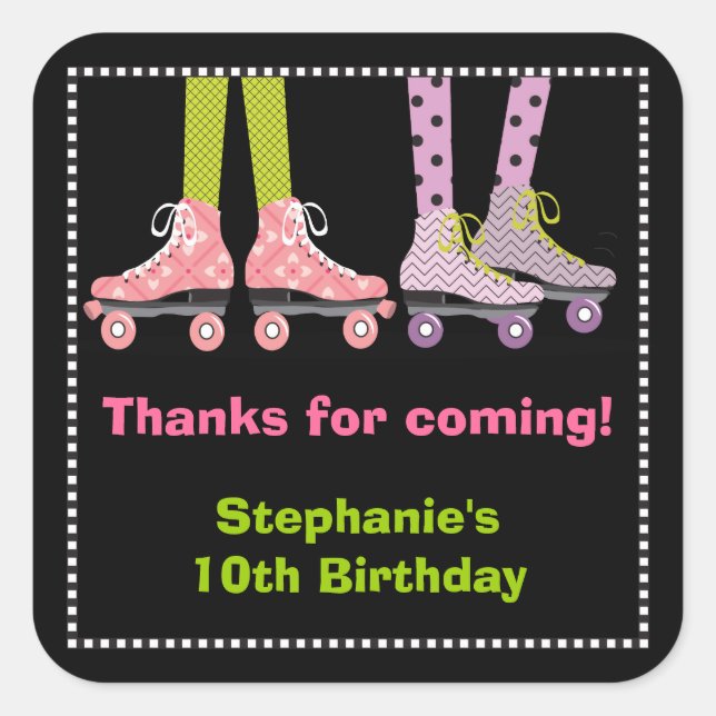 Filles funky Roller Skating Faver Stickers | Grand (Devant)