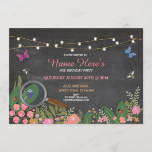 Fille's Garden Bug Hunt Butterfly Invitation d'ann