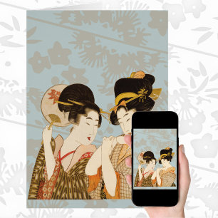 Filles Geishas Japonaises Vintage en Kimonos