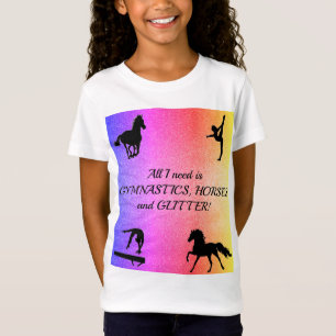 Filles Gymnastique, Chevaux, T-shirt Parties scint