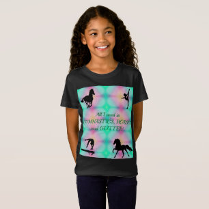 Filles Gymnastique, Chevaux, T-shirt Parties scint