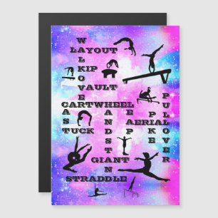 Filles Gymnastique Compétences Mot de passe Carte