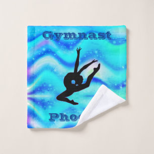 Filles Gymnastique Personnalisé Linge bleu serviet