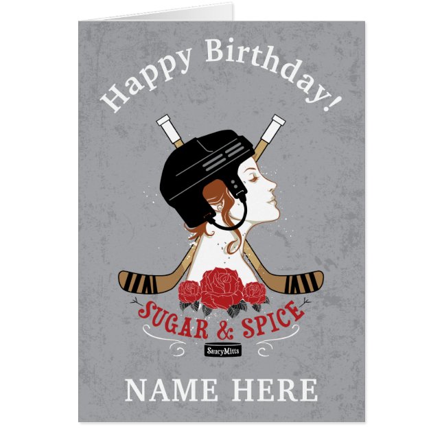 Filles Hockey Personnalisé Anniversaire Sucre et é (Devant)