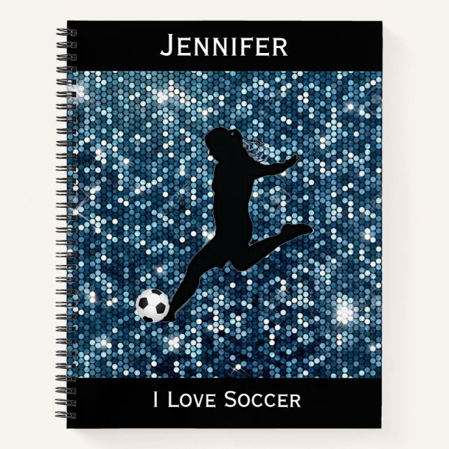 Filles I Love Soccer Carnet Spiral (Devant)