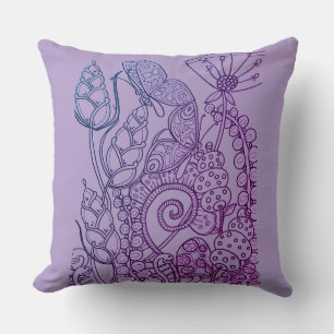 Filles imaginaire papillon en vichy coussin