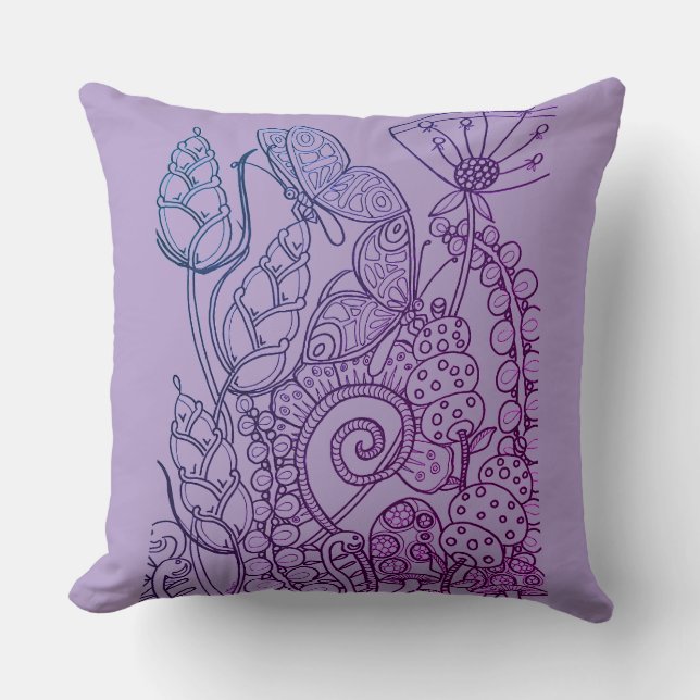 Filles imaginaire papillon en vichy coussin (Recto)