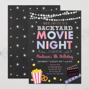 Filles Jardin Film Nuit Anniversaire Invitation
