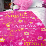 Filles jaune rose nom Amelia couverture de fleurs