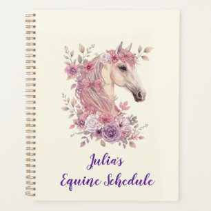 Filles Jolis Poneys Floral Pastel Cheval