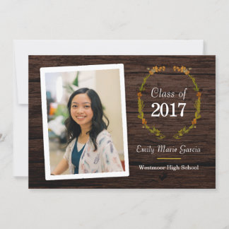 Filles Lycée Graduation Bois invitation