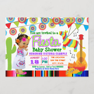 Filles Mexicaine Fiesta Baby Shower Invitations