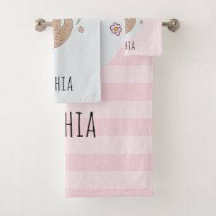 Filles mignonne couchant couchage Animal et nom En