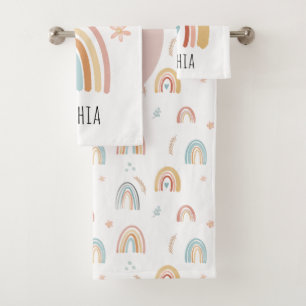Filles mignonnes Boho Aquarelle Arc-en-ciel Motifs