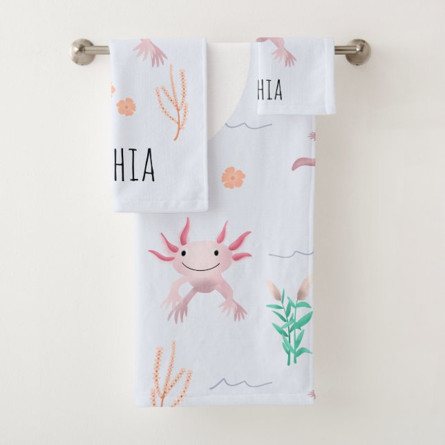 Filles mignonnes et moderne Motif Axolotl rose enf (En situation)