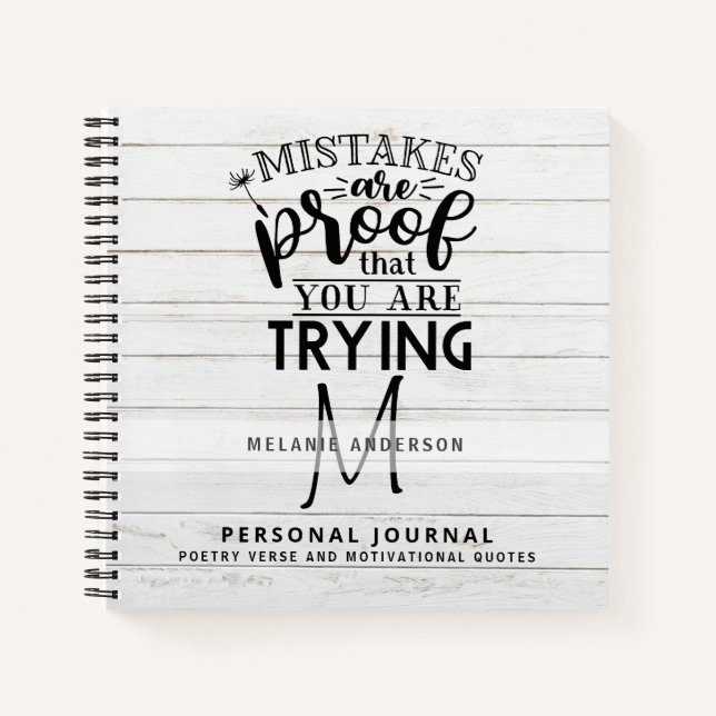 Filles Monogramme Motivational Journal Encourageme (Devant)