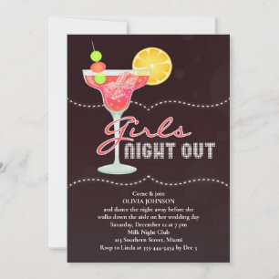 Filles Night Out bachelorette Fête Invitation