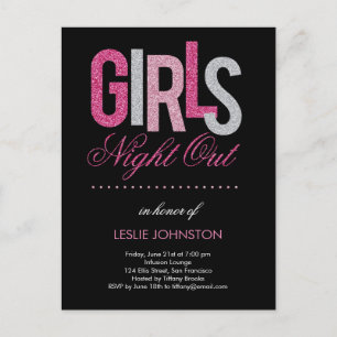 Filles Night Out Bachelorette Party Invitation