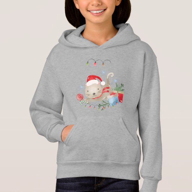 Filles Noël thème Sweatshirt (Devant)